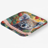 Niedliche Strawberry Koala Bear Geburtstagskarte Pappteller (Gewinkelt)
