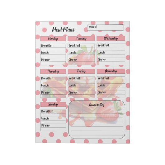 Niedliche Strawberry-Leckereien Notizblock (Rotiert)