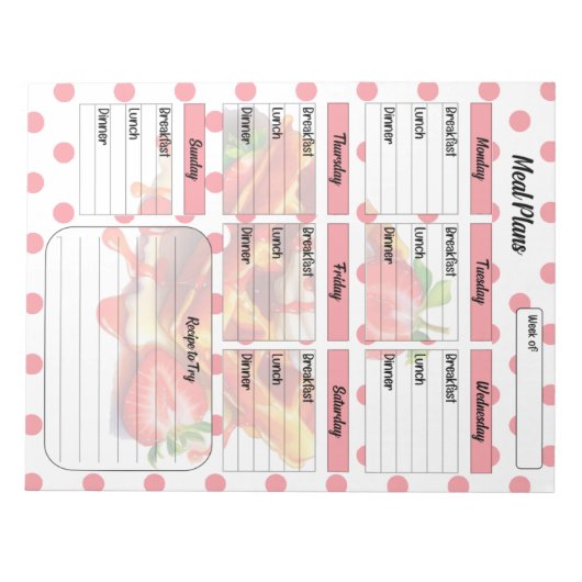 Niedliche Strawberry-Leckereien Notizblock (Vorderseite)