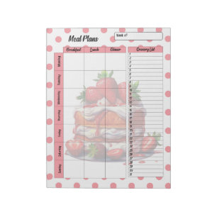 Niedliche Strawberry-Leckereien Notizblock