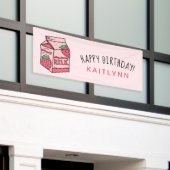 Niedliche Strawberry Milk Happy Geburtstag Banner (Äußeres Gebäude)