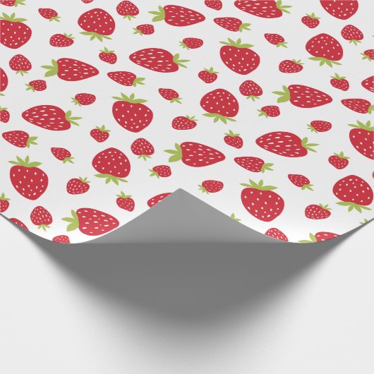 Niedliche Strawberry Pattern Berry Erster Geburtst Geschenkpapier (Ecke)
