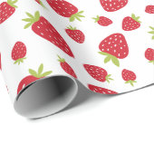 Niedliche Strawberry Pattern Berry Erster Geburtst Geschenkpapier (Rolleneckpunkt)