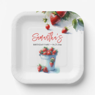 Niedliche Strawberry Personalisiert Paper Teller