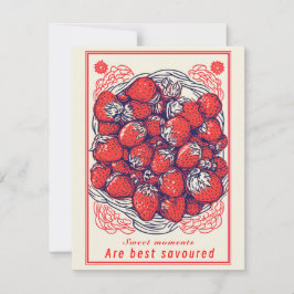 Niedliche Strawberry Sweet Moments Grußkarte Feiertagskarte