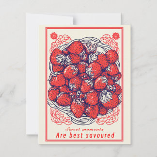 Niedliche Strawberry Sweet Moments Grußkarte Feiertagskarte
