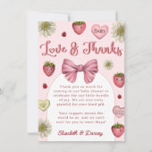Niedliche Strawberry Valentines Kinderdusche Viele Dankeskarte (Vorderseite)
