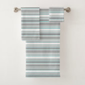 Niedliche Streifen aus Aqua Badhandtuch Set (Insitu)