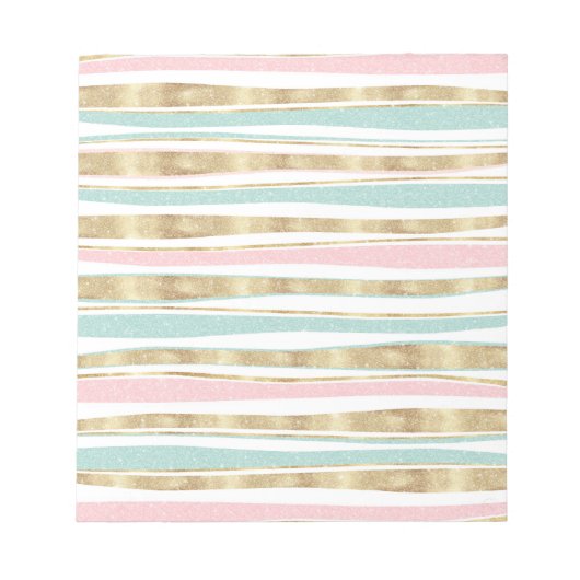 Niedliche Streifen Doodles Rosa Design Notizblock (Vorderseite)