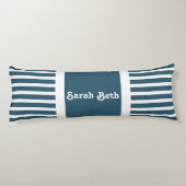 Niedliche Streifen, Schiefer Blau & Weiß, Name hin Seitenschläferkissen (Rückseite)