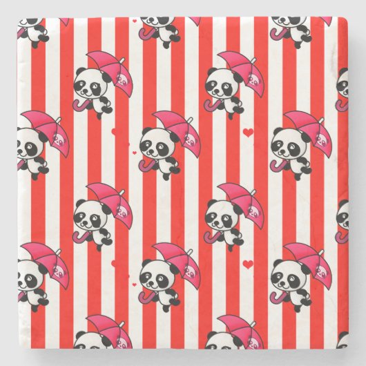 Niedliche Streifen Steinuntersetzer (Vorderseite)