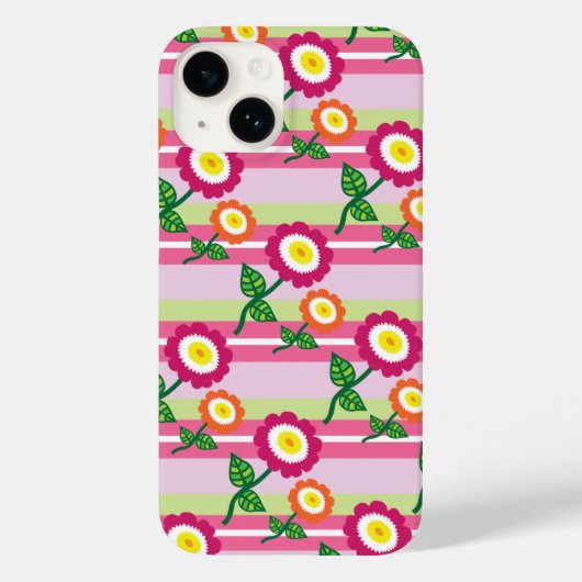 Niedliche Streifen und Blume iPhone 7 Fall Case-Mate iPhone Hülle (Rückseite)