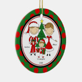 Niedliche Strichmännchen-Familie Verzierung der Keramikornament (Rechts)