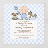 Niedliche Strichmännchen-Jungen-Baby-Dusche
