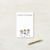 Niedliche Strichmännchen Post-it Klebezettel (Auf Schreibtisch)