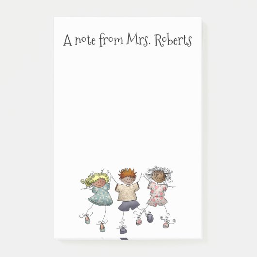 Niedliche Strichmännchen Post-it Klebezettel (Vorderseite)