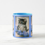 Niedliche strickende Kätzchen-Tasse Tasse (Zentrum)