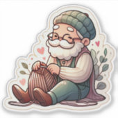 Niedliche Strickfächer Aufkleber (Vorderseite)