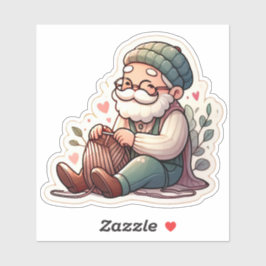 Niedliche Strickfächer Aufkleber