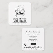 Niedliche Strickladenware für den Strick Quadratische Visitenkarte (Vorne/Hinten)