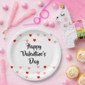 Niedliche String Hearts Happy Valentine's Day Rot  Pappteller (Party)