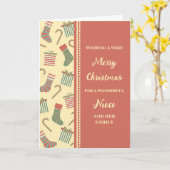 Niedliche Strumpf Niece & Family Frohe Weihnachten Karte (Gelbe Blume)