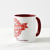 Niedliche Stufe Papa genehmigt Personalisiertes Ge Tasse (VorderseiteRechts)