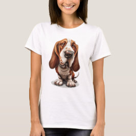 Niedliche, stylische Cartoon-Karikatur eines Baset T-Shirt
