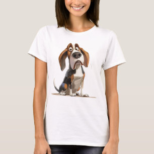 Niedliche, stylische Cartoon-Karikatur eines Baset T-Shirt