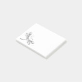 Niedliche Stylized Libelle Post-it Klebezettel (angewinkelt)