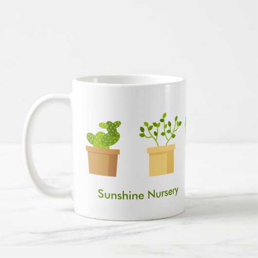 Niedliche sukkulente Personalisierte grüne Pflanze Kaffeetasse (Links)