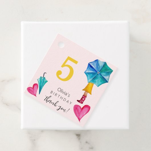 Niedliche SUmbrella Girl Illustration Geschenkanhänger (Beispiel)