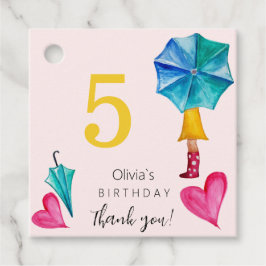 Niedliche SUmbrella Girl Illustration Geschenkanhänger