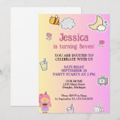 Niedliche Summer Birthday Party Einladung (Vorne/Hinten)