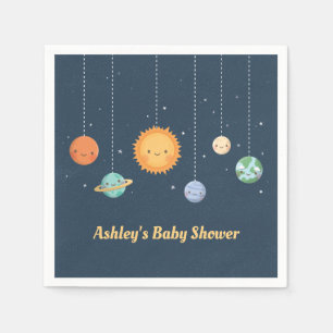 Niedliche Sun Planets Space Themendusche Serviette