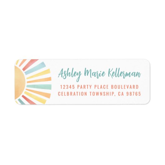 Niedliche Sun-Rücksendeadresse (Vorne)