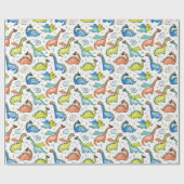 Niedliche Superhelden-Dinosaurier Geschenkpapier (Flach)