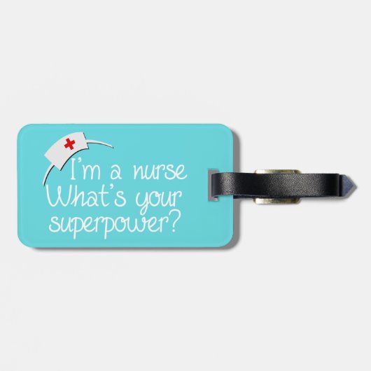 Niedliche Superkrankenschwester Gepäckanhänger (Rückseite horizontal)