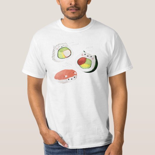 Niedliche Sushi-Katze T-Shirt (Vorderseite)