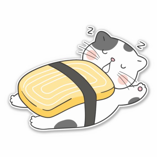 Niedliche Sushi-Katzen Aufkleber (Vorderseite)