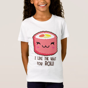 Niedliche Sushi-Rolle Emoji T-Shirt