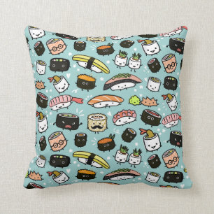 Niedliche Sushi-Zeichen Kawaii Sushi Gemustert Kissen