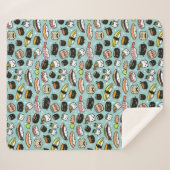 Niedliche Sushi-Zeichen| Kawaii Sushi Gemustert Sherpadecke (Vorderseite (Horizontal))