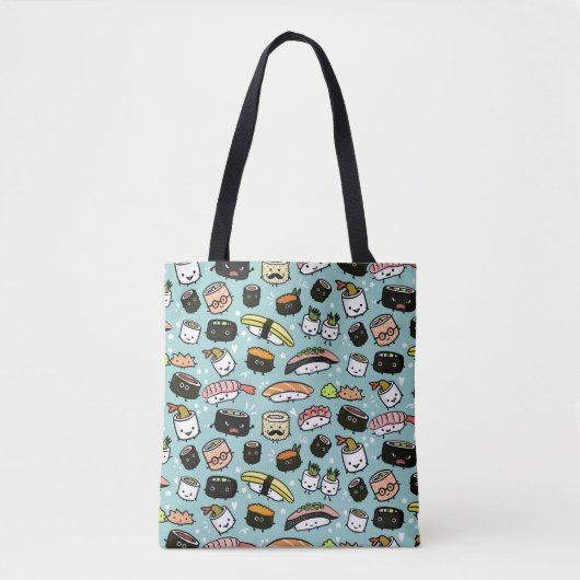 Niedliche Sushi-Zeichen| Kawaii Sushi Gemustert Tasche (Vorderseite)