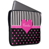 Niedliche, süß-rosa Polka-Punkte mit Namen Laptopschutzhülle (Vorne Rechts)