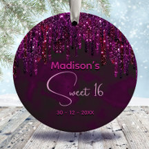 Niedliche, süße 16 Rosa Rosa Einhorn Glitzer Tropf