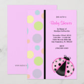 NIEDLICHE süße Baby-Dusche rosa Damen-Wanze Einladung (Vorne/Hinten)