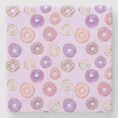 Niedliche, süße Donut-Festpink-Untergrund-Sprinkle Steinuntersetzer (Vorderseite)