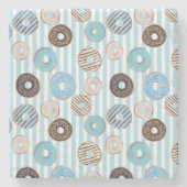 Niedliche, süße Donut-Pastellstreifen Steinuntersetzer (Vorderseite)