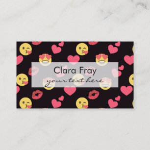 niedliche süße Emoji-Liebe-Herzen Küssen Lippen Visitenkarte